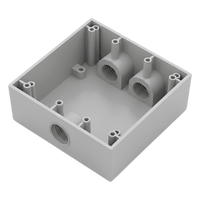 RC-0485 - Caja Condulet Cuadrada / 3 Bocas 3/4" (19.05 mm) / Aluminio Diecast / Intemperie / Volumen 483.8 cm³