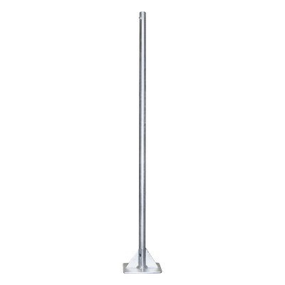 SM-AUTO-2 - Mástil de Acero / 2 m (6.6 ft) de Altura / Tubo 2" Calibre 18 / Base 30 x 30 cm / Galvanizado por Inmersión en Caliente / Opresor Integrado