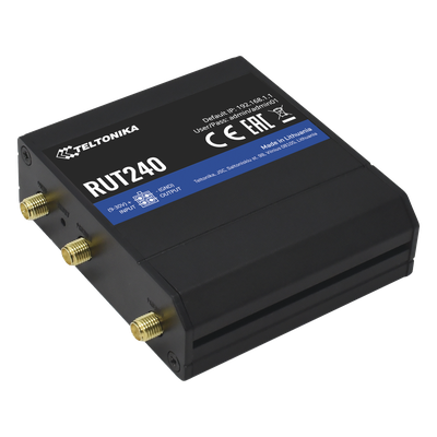 RUT240 - Router LTE, Slot para SIM, 2 puertos Ethernet 10/100 Mbps, Wi-Fi 2.4 GHz, Interfaz Amigable, Bandas B1, B2, B3, B4, B5, B7, B8, B28