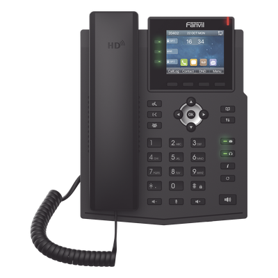 X3U - Teléfono IP / 6 Líneas SIP / Pantalla LCD Color 2.8" / Audio HD / Conferencia 3 Vías / Puertos Gigabit / PoE 802.3af