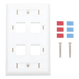 LP-FP-24 - Placa de Pared Keystone / 4 Puertos / Espacio para Etiqueta / UL 94V-0 / 70 x 115mm (2.75' x 4.52')