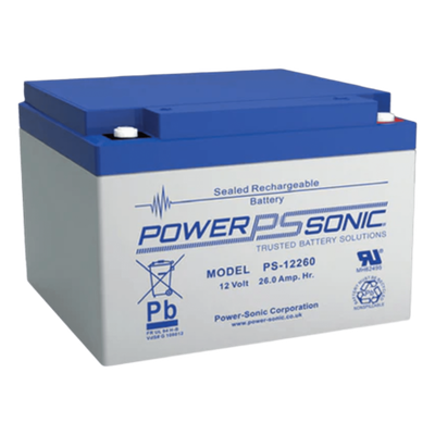 PS-12260-M5 - Batería de Respaldo AGM/VRLA / 12V / 26Ah / Terminales M5 / Vida Útil 5 Años / UL Reconocida