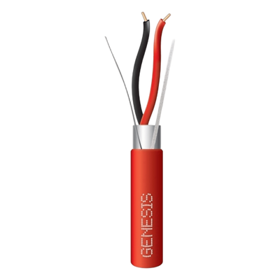 4410-1004 - Cable de Alarma de Incendio FPLR / 2 x 12 AWG / Blindado / Rojo / 305 m (1000 ft) / UL Riser FT4