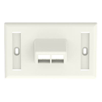 NK2HSFIWY - Placa de Pared Horizontal / 2 Puertos Keystone / Blanco Mate / 2.75 x 4.5 pulg.