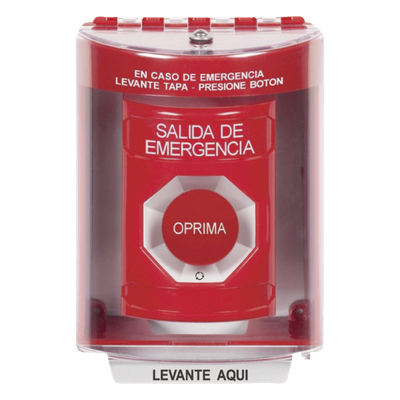 SS2081EX-ES - Botón de Emergencia Multipropósito / Cubierta de Policarbonato / Bocina Integrada / 2 Relevadores NO/NC / Operación -40°C a 121°C / Interior y Exterior