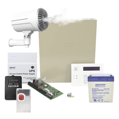 VISTA48LAFOG/6160RF - Panel de Alarma con Generador de Niebla / 150 m³ (5,297 ft³) en 10 s / 48 Zonas / Teclado Alfanumérico con Receptor Inalámbrico / Activación por Contacto Seco