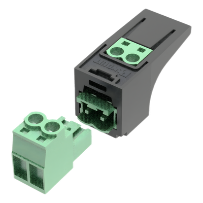 PXM1ARGRBL - Conector Eléctrico Mini-Com / Compatible 26-12 AWG / Cable FMPS / Diseño Compacto / Color Verde
