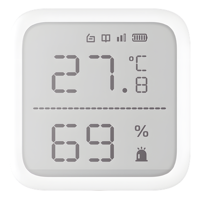 DS-PDTPH-E-WB(B) - Sensor Inalámbrico de Temperatura y Humedad / Rango -35°C a 99°C / Alcance 800 m (2624.7 ft) / Cifrado AES-128 / Diseño Compacto 2.7" / Interior