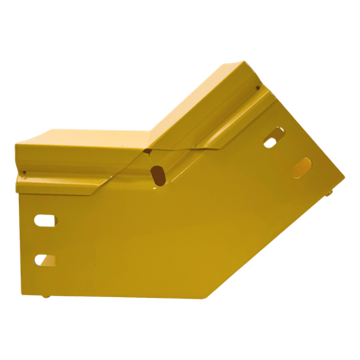 CHFBVI454X4R8EPK - Curva Vertical Interior / 45° / Aluminio 4" x 4" / Radio 8" / Epóxica Amarilla / Con Tapa y Accesorios