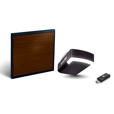 KIT-DOOR-107B - KIT COMPLETO Incluye /Puerta D/ Garage / APDOORB 10x7 Pies / Lisa Linea Central / Imitacion madera / Insulada / Interfase ACCESSWIFI / Motor FS1000M / 1/2HP / Fuerte/Silencioso/Luz LED/Motor DC .