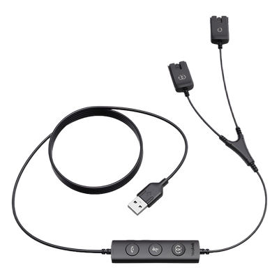 USB/QD-TRAINER-CABLE(10PCS) - Cable para Entrenamiento en “Y” para Diademas Yealink de la Serie YHS (10 PIEZAS)