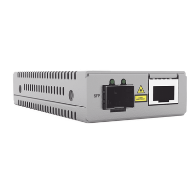 AT-MMC10GT/SP-960 - Convertidor de medios SFP+ a 10G RJ45 / Baja latencia 802.1Q / Paquetes jumbo 10 KB / Diseño compacto / Alimentación 12 VCC / TAA