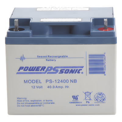 PS-12400-NB - Batería de Respaldo AGM/VRLA / 12V / 40 Ah / Vida Útil 5 Años / Terminales NB / UL Reconocida