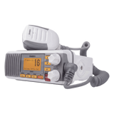 UM-385 - Radio Móvil Marina VHF / 25W / 1W Seleccionables / DSC Clase D con GPS / IPX4 / Monitoreo Triple Canal / Pantalla LCD / Blanco