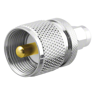 RSA-3456 - Adaptador en Línea / SMA Macho a UHF Macho PL-259 / Cuerpo Bronce Niquelado / Contacto Oro / Aislante Teflón