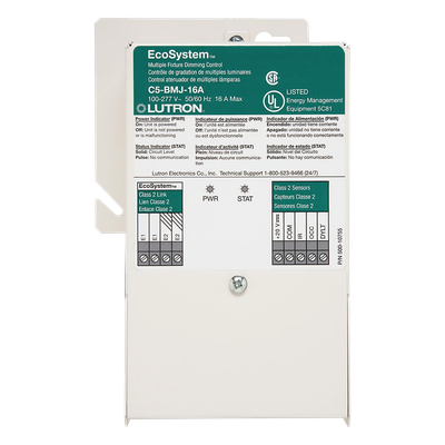 C5BMJ16A - Módulo de atenuación EcoSystem / 16 A Softswitch / 100-277 V~ / balastros 3 hilos Eco-10 y Hi-lume / salida de control 500 mA / 200 x 130 x 65 mm