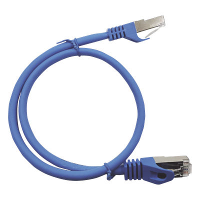 LP-STP-6A-050-BU - Patch Cord / Cat6A / 10G / Blindado / 0.5m (1.64 ft) / Azul