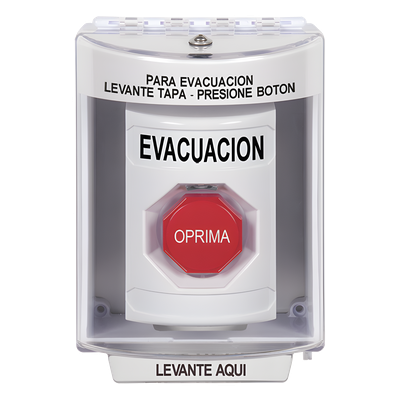 SS2382EV-ES - Botón de Evacuación / Cubierta Policarbonato / Restablecimiento con Llave / Bocina Integrada / Interior-Exterior / -40 a 121 °C