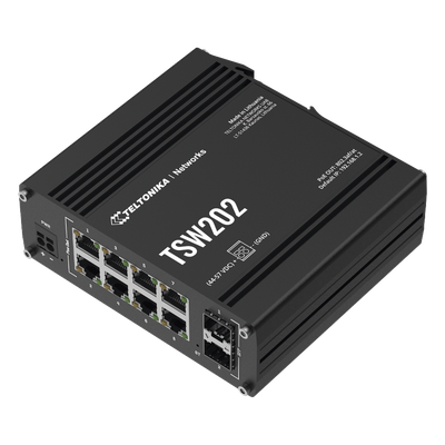 TSW202 - Switch Industrial Administrable L2 / 8 Puertos PoE+ 240W / 2 SFP / Profinet / -40°C a 75°C / IP30