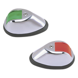 0254-M00-DP1 - Set de Luces de Navegación Verticales en Carcasa Cromada en Color Rojo/Verde para Embarcaciones a Motor de Hasta 20 Metros