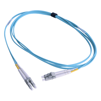 FJ2-LCLC5L-01AQ - Jumper de Fibra Óptica Multimodo 50/125 OM3 / LC-LC Duplex / OFNR / Aqua / 1 Metro (3.28 Pies)