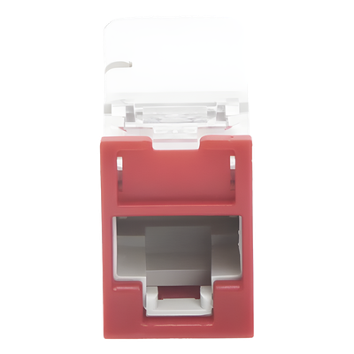 Z6-03 - Jack UTP Categoría 6 / Montaje Híbrido Plano y Angulado / Terminación Z-Tool / IDC Diagonal / Color Rojo