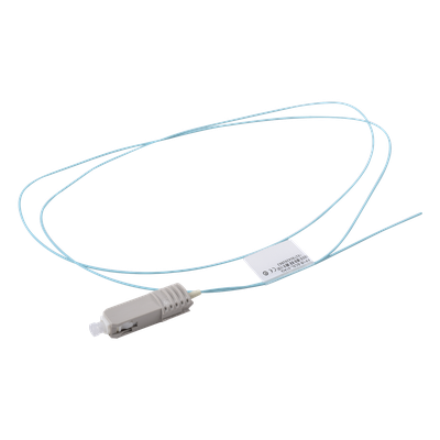 FP1B-SC5L-01AQ - Pigtail de Fibra Óptica / SC Simplex / Multimodo OM3 XGLO 50/125µm / OFNR / Aqua / 1 m (3.28 ft)