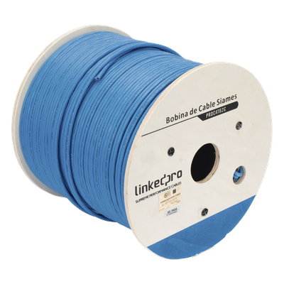 PROCAT62C - Bobina de Cable Siamés Cat6 UTP / 100% Cobre / 2 Conductores 18 AWG / 152 Metros (500 Pies) / Exterior UV-Rated / 250 MHz