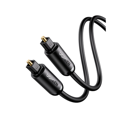 70893 - Cable Óptico Toslink S/PDIF / 3 Metros (9.84 Pies) / Tapa de Protección / Dolby 7.1 Canales / Diseño Durable / Plug & Play / Color Negro