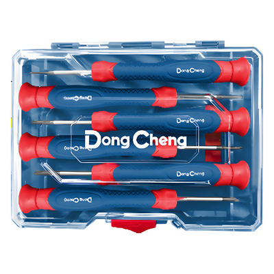 DNG-H01 - Juego de Desarmadores de Precisión / 6 Piezas / Puntas Planas y Phillips / Mangos Ergonómicos Antideslizantes / Acero CR-V / Estuche Organizador
