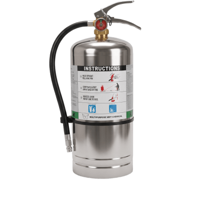 WC6L - Extintor de Agente Químico Líquido / Especializado Fuegos Clase K / Capacidad 6 L (1.6 gal) / UL / ULC / Acero Inoxidable y Latón