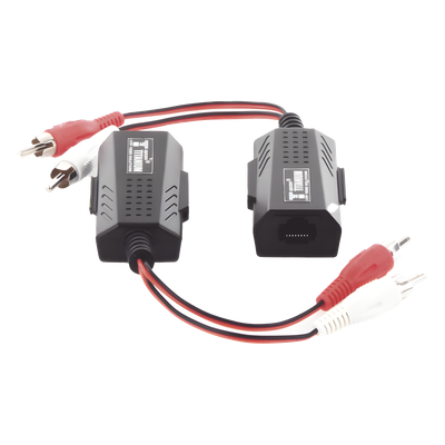 TT2001A - Balun Extensor de Audio / 800 m (2625 pies) / RCA a RJ45 / CAT5-6 / Protección TVS Grado 3 / 60 dB Rechazo Diafonía