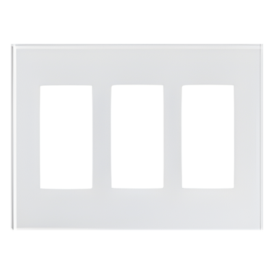 LFGR-3-CWH - Placa de cristal / 3 espacios / 163.6 x 120.1 mm / cristal termorreforzado con laminado / sin tornillos visibles / apertura Designer / blanco CWH