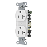 HUB-BR-20-WHI - Receptáculo Dúplex / 20 A / 125 V / 2 Polos 3 Hilos / Calibre 14-10 AWG / Montaje en Pared