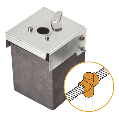 ATW20/T16/TV - Molde de Grafito Vertical / Unión en T / Cable 2/0 AWG a Pica 5/8 in (16 mm) / 70 Soldaduras / Acero Electrogalvanizado / IEC 62305