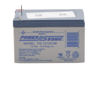 PS-12120-NB - Batería 12V Recargable, 12AH, Para Respaldo, Tecnologías AGM/VRLA, 5 Años Vida Útil, Terminales tipo NB, Reconocida UL , Sin Mantenimiento, Sin Derrames