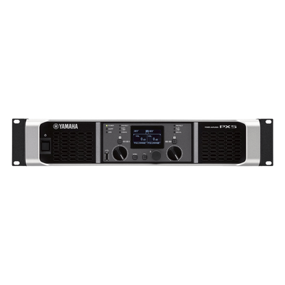 PX5 - Amplificador Clase D / 500 W x 2 a 8Ω / 800 W x 2 a 4Ω / Baja Impedancia / Procesamiento Inteligente / 1.64 x 1.64 ft