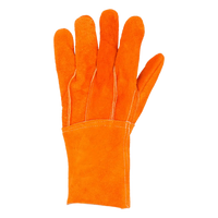 SYS-GCAL - Guantes de Protección Industrial / Carnaza Reforzada / Puño Largo 12.5 cm / Resistencia a Abrasión y Temperaturas Moderadas / Expulsión Rápida