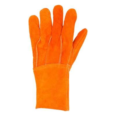 SYS-GCAL - Guantes de Protección Industrial / Carnaza Reforzada / Puño Largo 12.5 cm / Resistencia a Abrasión y Temperaturas Moderadas / Expulsión Rápida