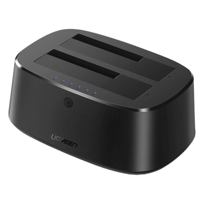 50854 - Estación de Acoplamiento Doble Bahía / USB 3.0 / SATA III / Clonación Offline / 12 TB / UASP / 12V 3A
