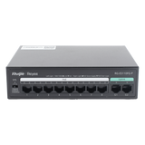 RG-ES110FG-P - Switch PoE+ No Administrable / 8 Puertos PoE+ 10/100 / 2 Uplinks Gigabit / 110 W / Sin Ventilador / Protección 4 kV