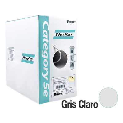 NUR5C04IG-C - Bobina de Cable UTP / Cat 5e / 24 AWG / CMR Riser / 305 m (1000 ft) / 4 Pares / Cobre Sólido / Gris Claro