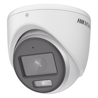 DS-2CE70KF0T-MFS - Cámara Turret TURBOHD / 3K 5 Megapixel / Color 24/7 / Luz Blanca 20 m (65.6 ft) / Micrófono Integrado / IP67 / 4 Tecnologías / dWDR