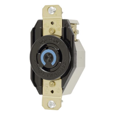 HUB-HBL-2320 - Receptáculo Industrial / Media Vuelta NEMA L6-20R / 20A 250V / 2 Polos 3 Hilos / Nylon Resistente / -40°C a 75°C
