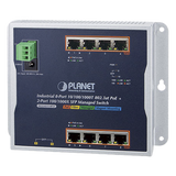 WGS-4215-8P2S - Switch Industrial PoE Administrable de Pared / 8 Puertos Gigabit PoE 802.3at / 2 Puertos SFP 100/1000X / Presupuesto PoE 200W / Alcance hasta 820 pies