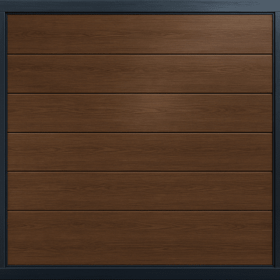 APDOOR-99B - Puerta de Garage / Línea Central / Imitación Madera Oscura / 9x9 pies (2.74x2.74 m) / Aislada / Estilo Americano