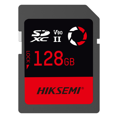 HS-SD-E90/128G - Tarjeta SD Profesional / 128 GB / 300 MB/s Lectura / 260 MB/s Escritura / U3 V90 / 4K-8K / TLC