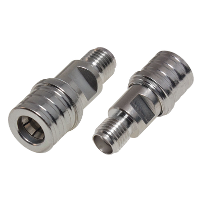 RQA-5405-LP - Adaptador RF en Línea / Conector QMA Macho a SMA Hembra / Rango 0-6 GHz / Impedancia 50 Ω / VSWR 1.25 Máximo / Aislante de Teflón