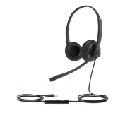 UH34-DUAL-TEAMS - Auriculares USB Profesionales / Binaurales / Cancelación de Ruido Pasivo / USB-A Plug-and-Play / Indicador LED de Ocupado / Certificación Microsoft Teams