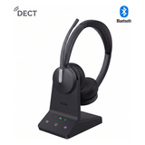 WH64-DUAL-TEAMS - Auricular Inalámbrico Empresarial / DECT y Bluetooth 5.2 Simultáneos / 32 Horas de Conversación / Cancelación Activa de Ruido / Triple Conexión / Acoustic Shield 2.0
